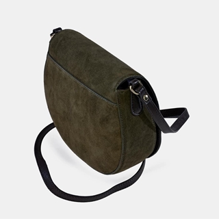 Bolso "EL CABALLO" bandolera redondeada serraje color verde - Imagen 2